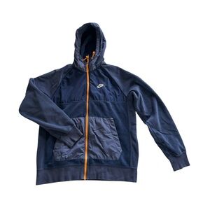 Nike Men's Blue Fleece Hooded Sweater